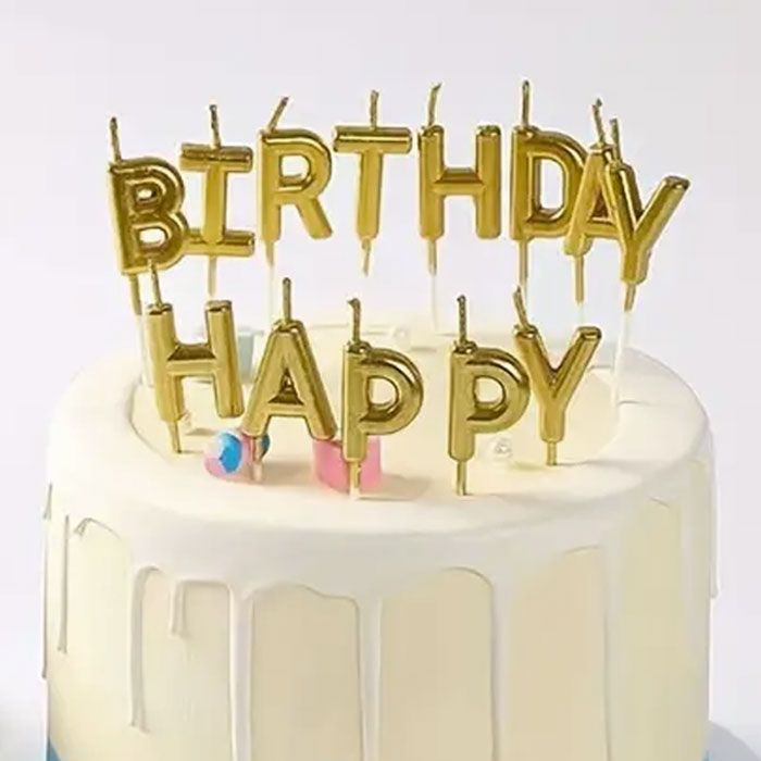 Gold Birthday Pick Candles - Assorted 13pc