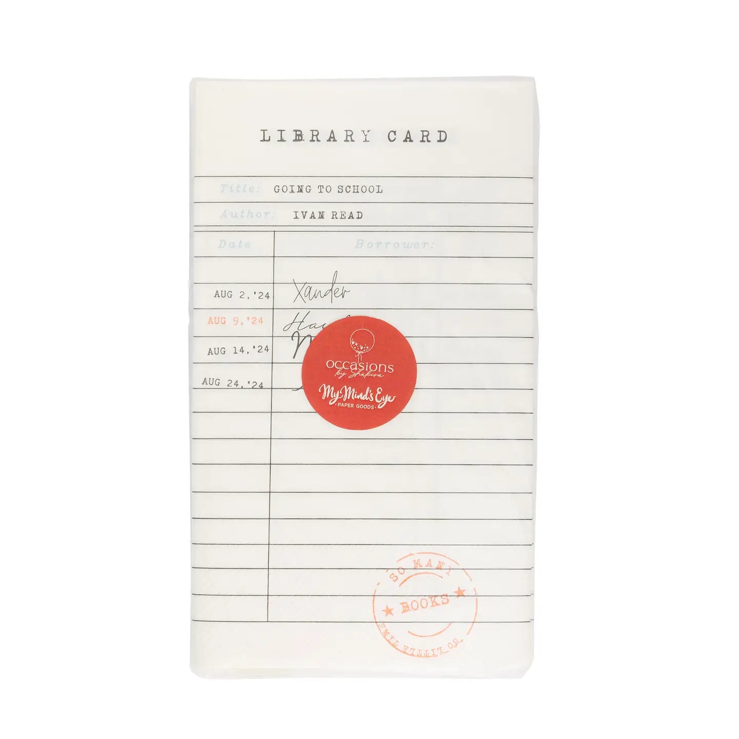 Library Card Dinner Napkins - 24 Count*