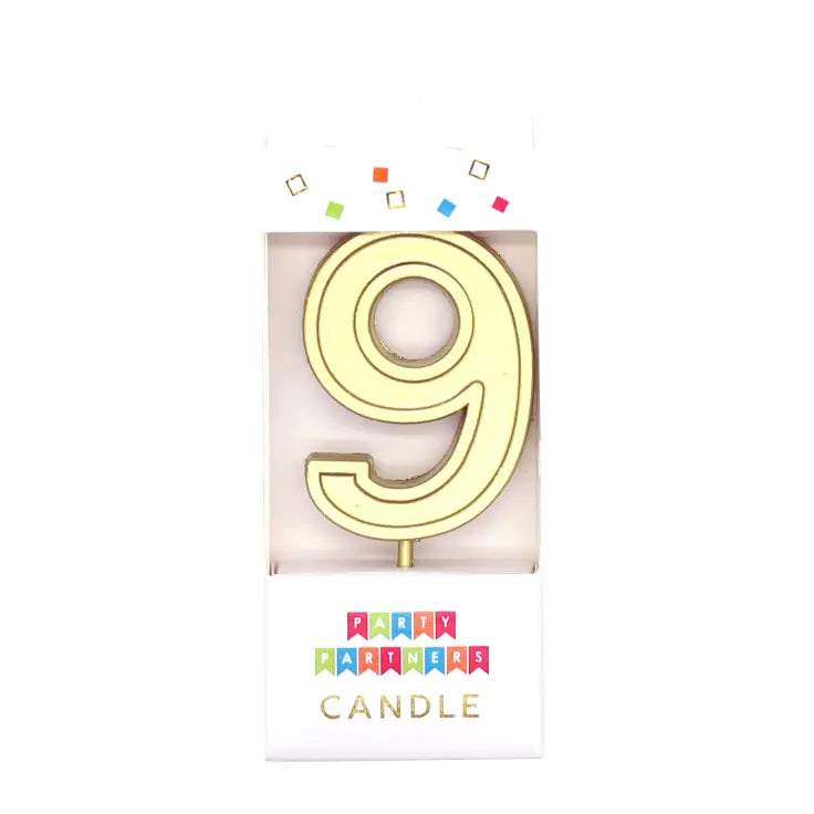 Gold Candle Cake Top Number