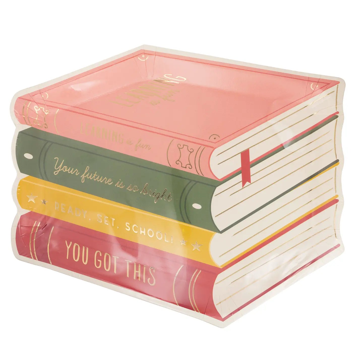 Stack of Books Paper Plates, 8 Count*