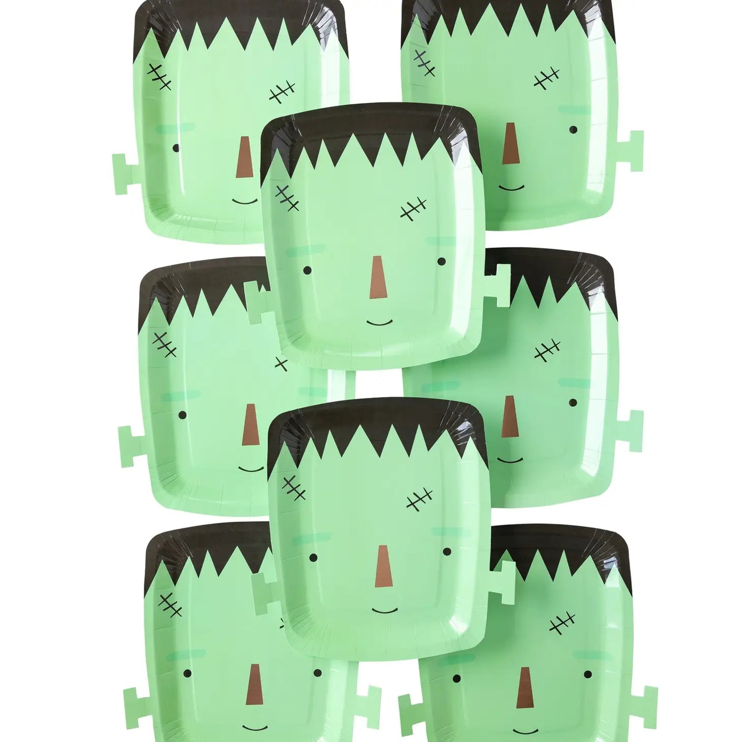 Frank & Mummy Frankenstein Shaped 10" Paper Plate (8 Count)