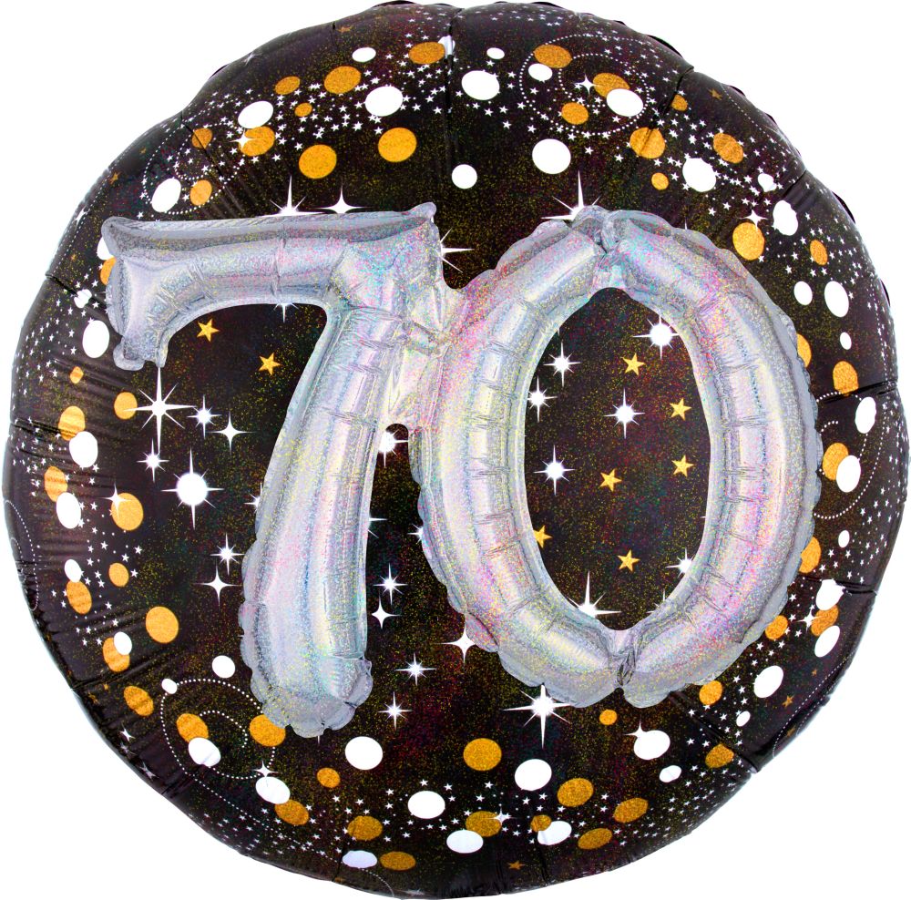 Sparkling 3-D 70th Birthday Balloon