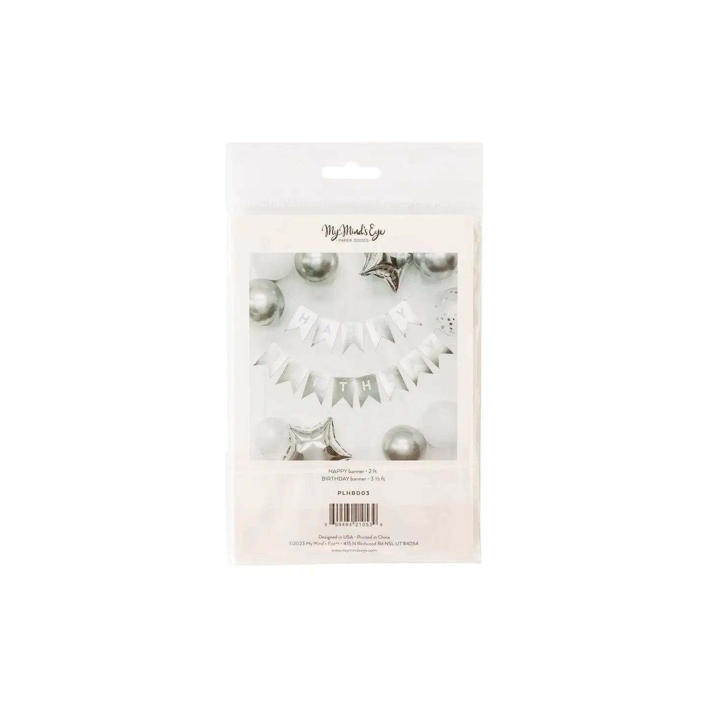 Silver Happy Birthday Banner