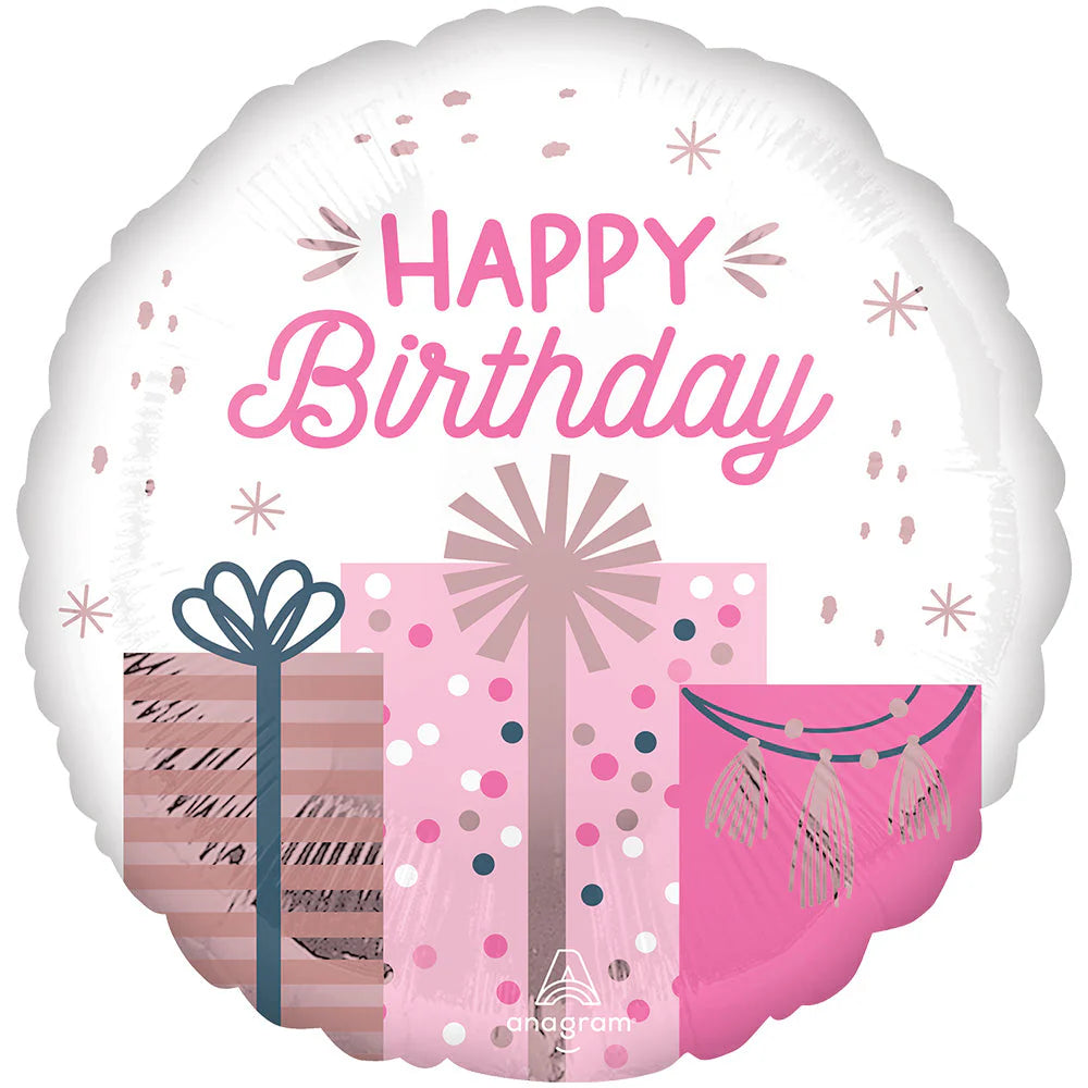 HAPPY BIRTHDAY PASTEL GIFT BOX, 18" Mylar