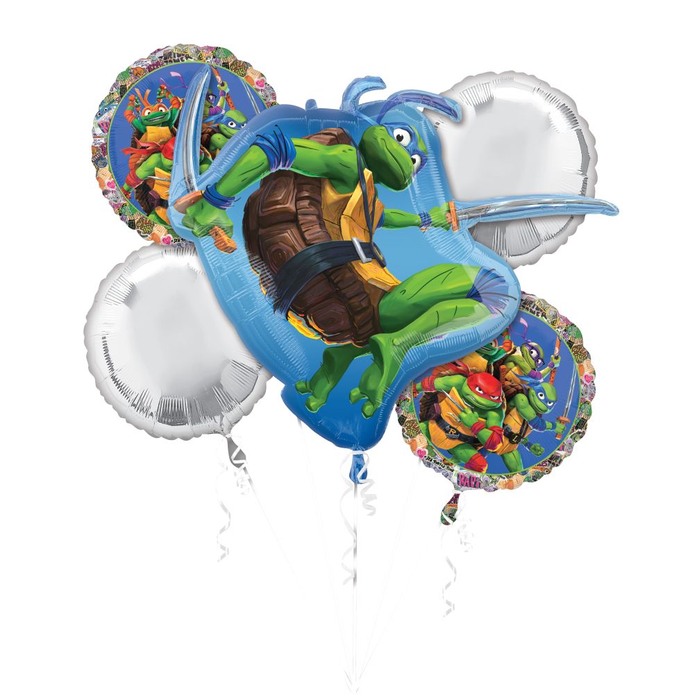 Teenage Mutant Ninja Turtle Foil Balloon Bouquet, 5pc