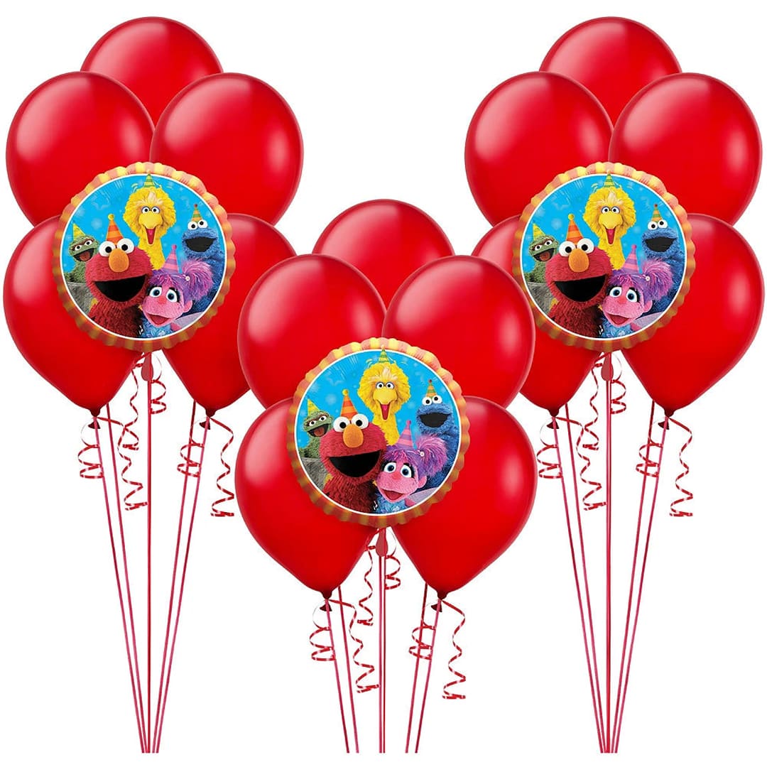 Sesame Street Latex Balloon 18pc Set w/ Weights