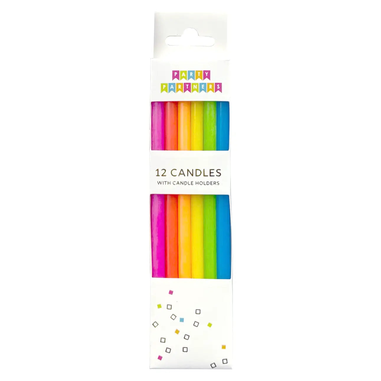 Neon Rainbow Gradient 12 Candle Set