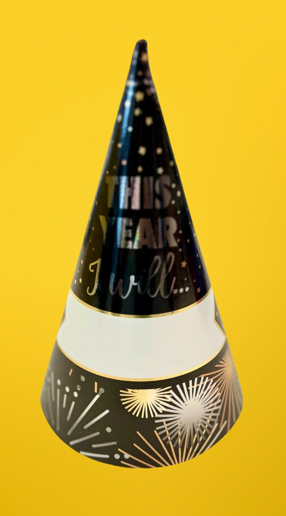 Happy New Year Cardstock Party Hats, 9in 6 pack
