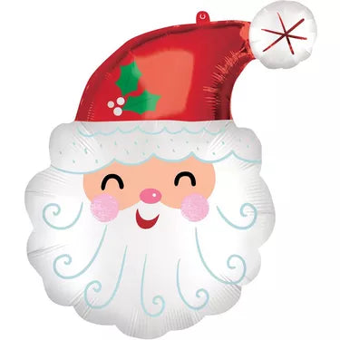 Smiley Santa Head Balloon