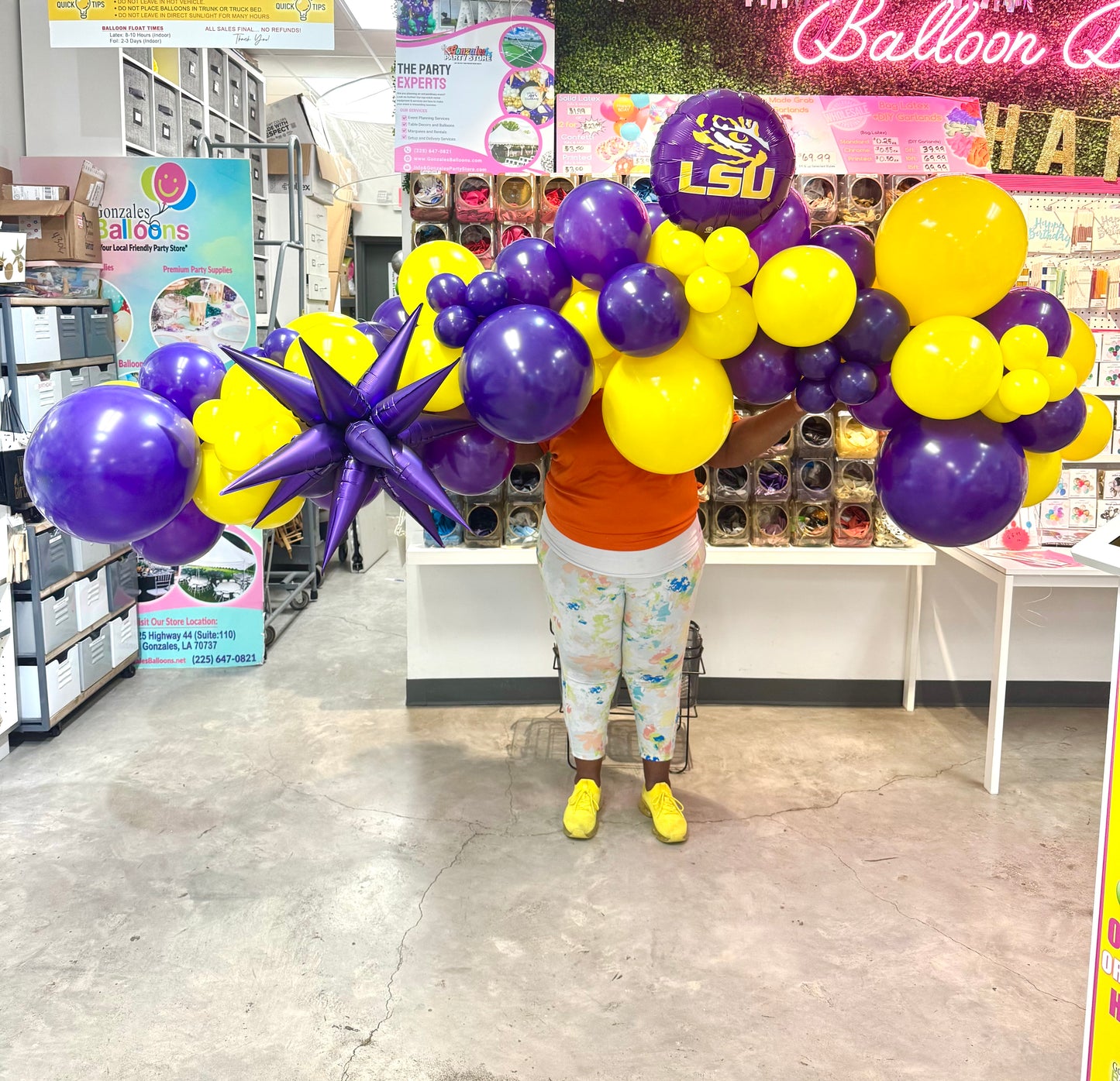 Purple & Gold Tigers BALLOON GARLAND(TO GO NO INSTALL)
