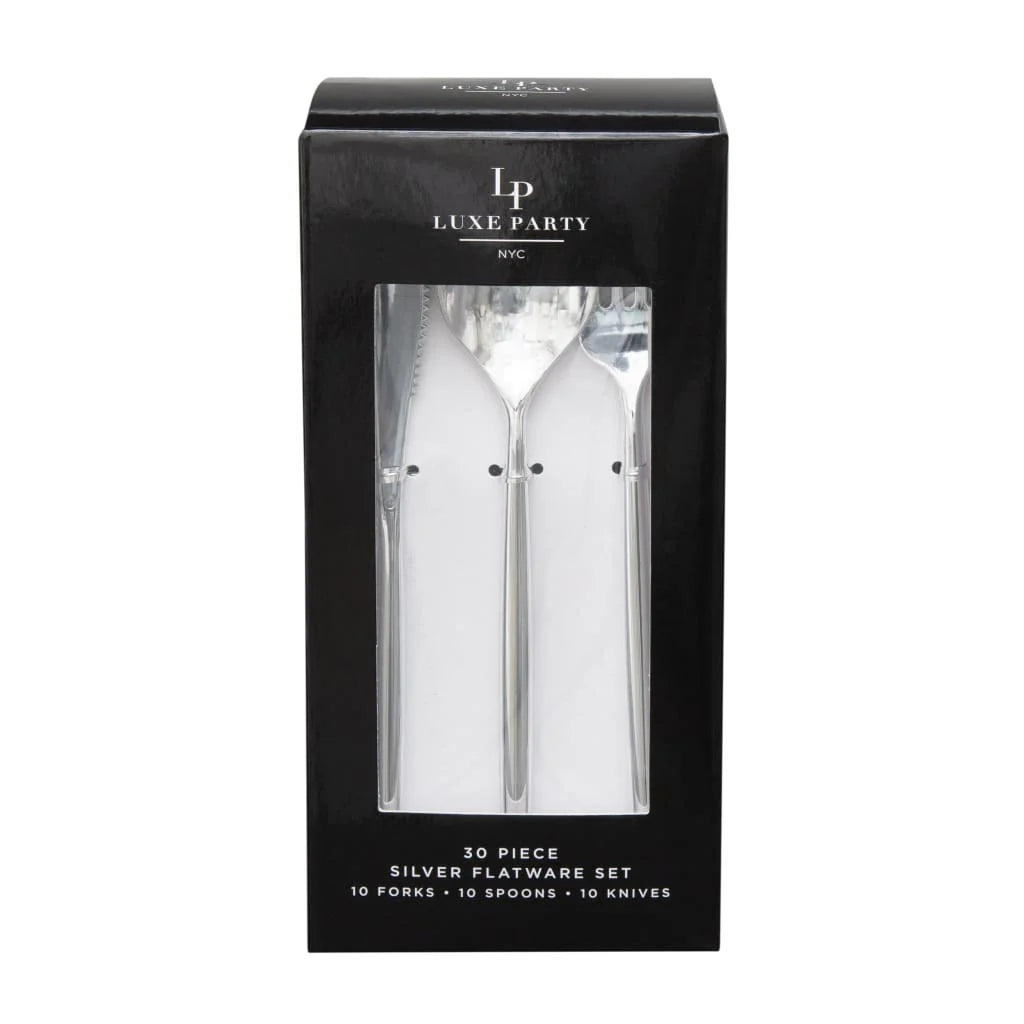 Luxe Metallic Silver Cutlery