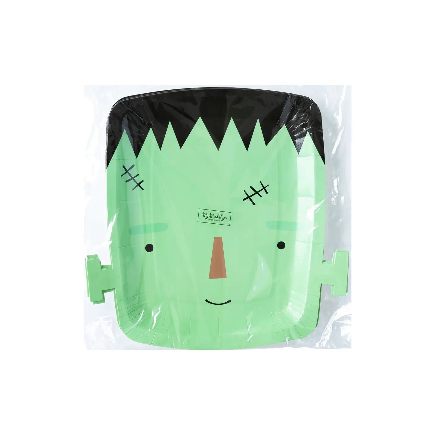 Frank & Mummy Frankenstein Shaped 10" Paper Plate (8 Count)