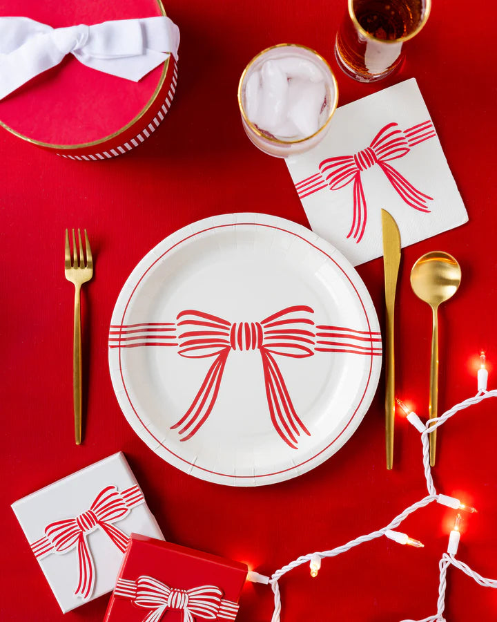 Red Bow Cocktail Napkins