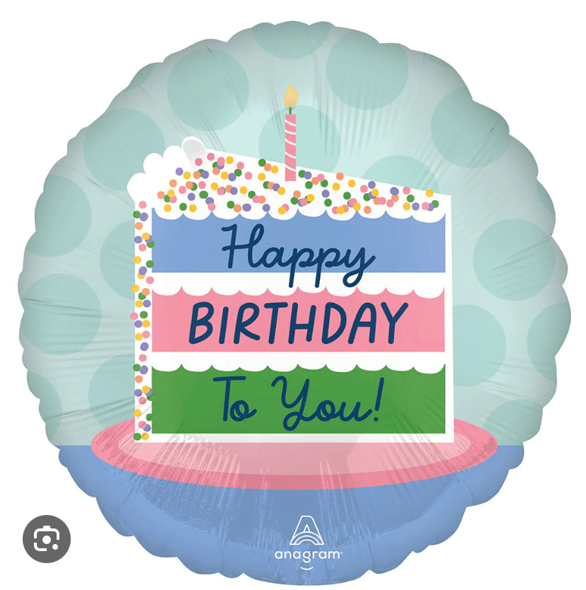 Happy Birthday Cake, 18" Balloon