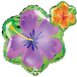 Orange & Purple Hibiscus (2-Sided), 18" Balloon