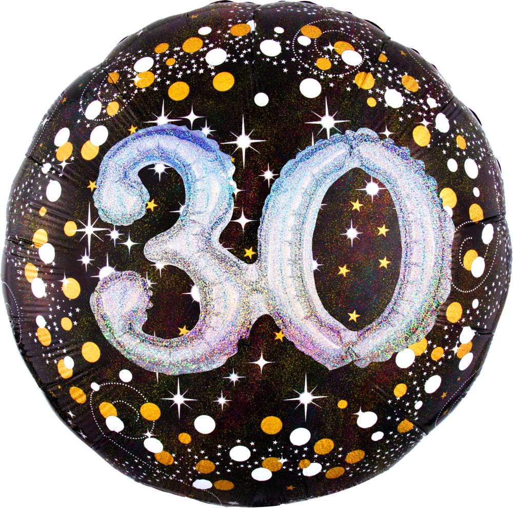Sparkling 3-D 30th Birthday Balloon