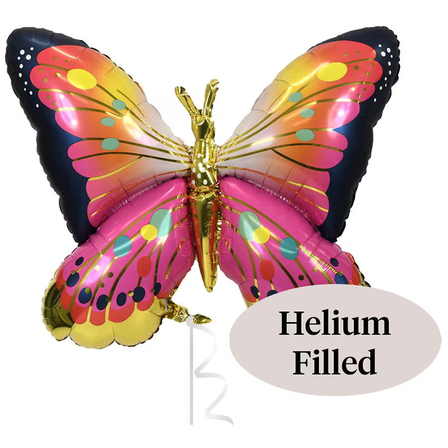 Vibrant Pink Satin Butterfly Balloon