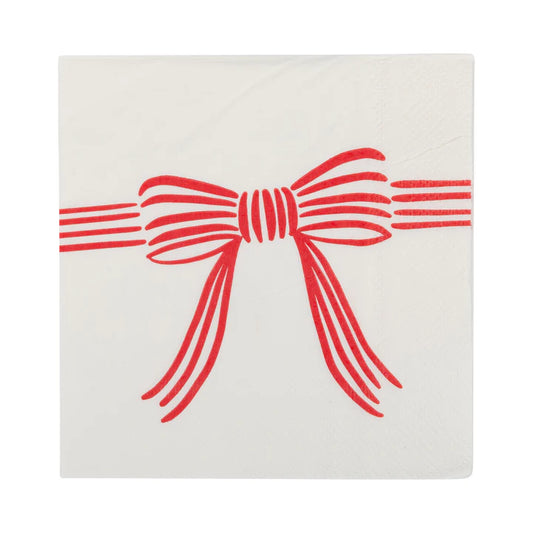 Red Bow Cocktail Napkins