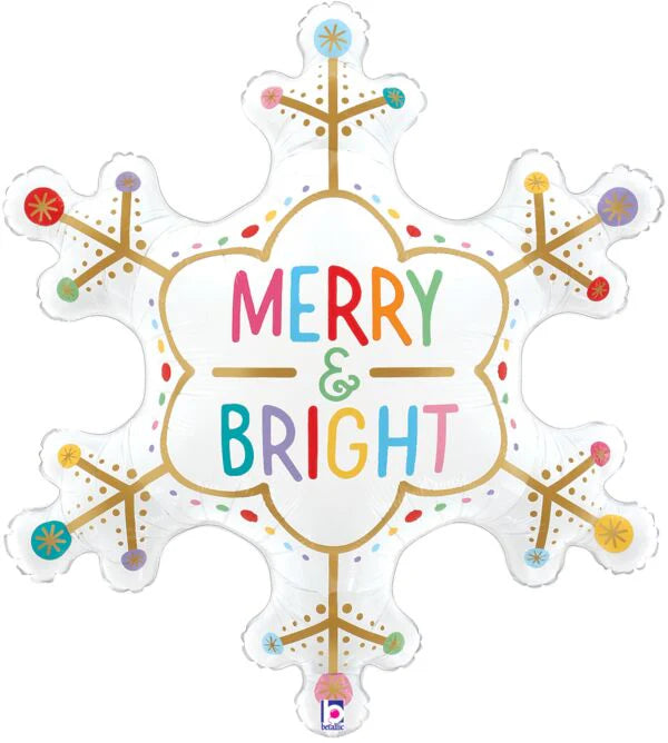 Merry and Bright Snowflake 32” Balloon*