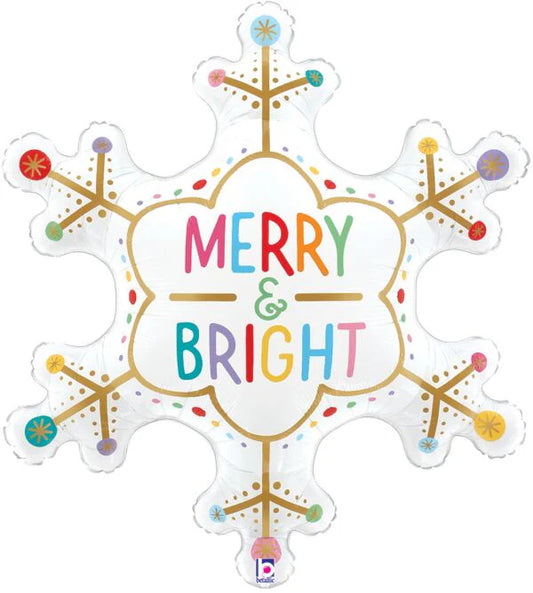 Merry and Bright Snowflake 32” Balloon*