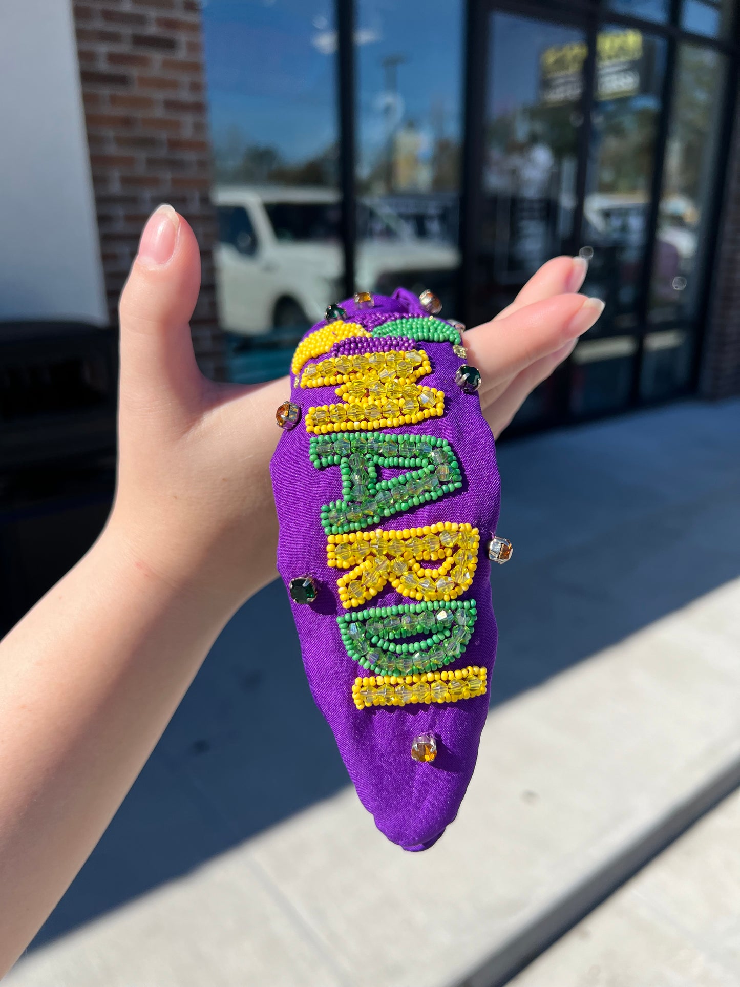 Mardi Gras Purple Beaded Headband
