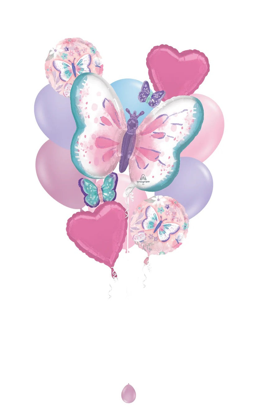 Pastel Butterfly Grand Balloon Bouquet, 12pc