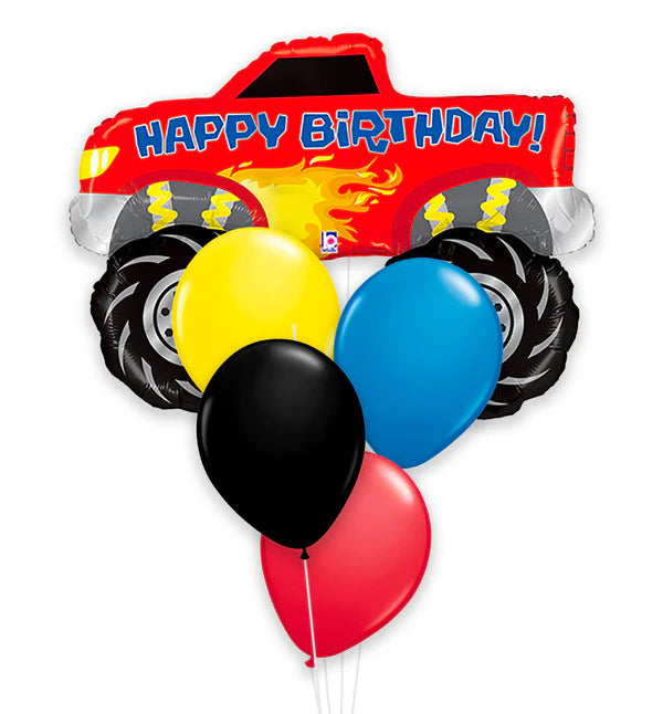 Monster Truck Happy Birthday Balloon Bouquet, 5pc*