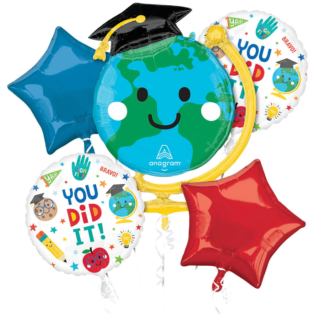 Graduation Fun Foil Balloon Bouquet, 5pc