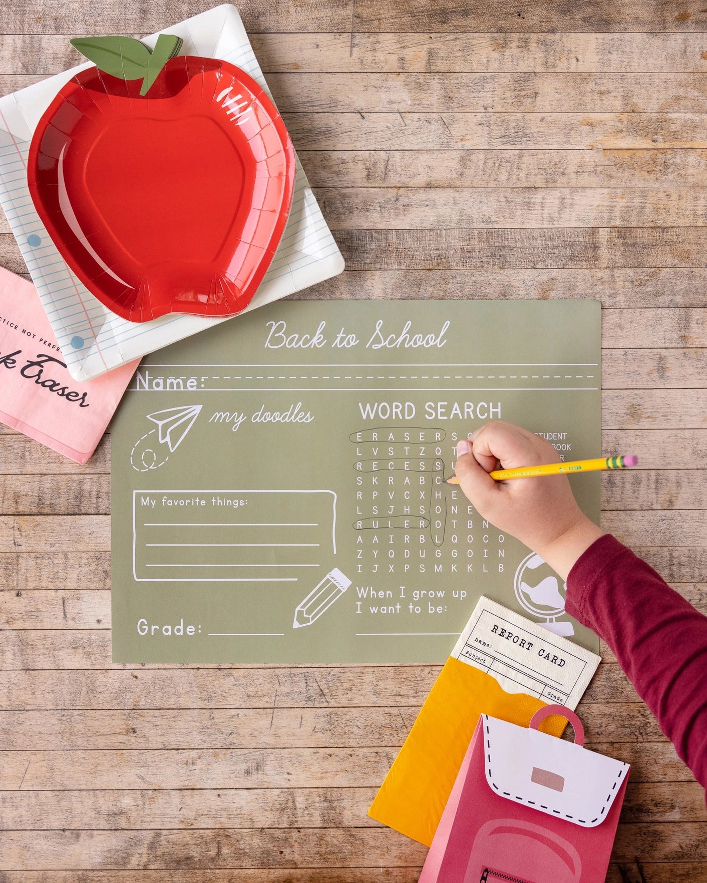 Back To School Eraser Dinner Napkin - 24 Count*