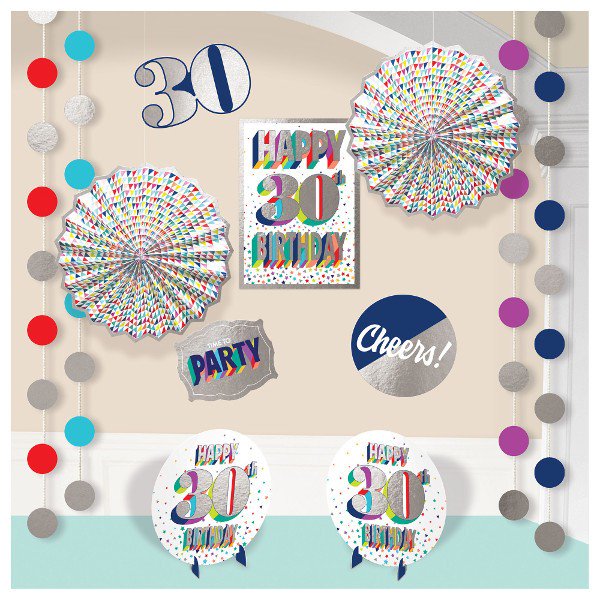 Over the Hill 'Here's to 30' Foil Room Decorating Kit (12pcs)