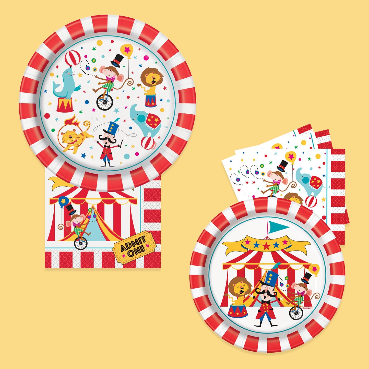 Circus Carnival Dinner 9in Plates, 8ct