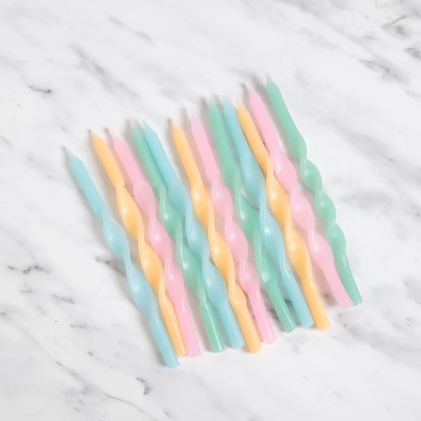 Twisted Pastel Rainbow 12 Candle Set