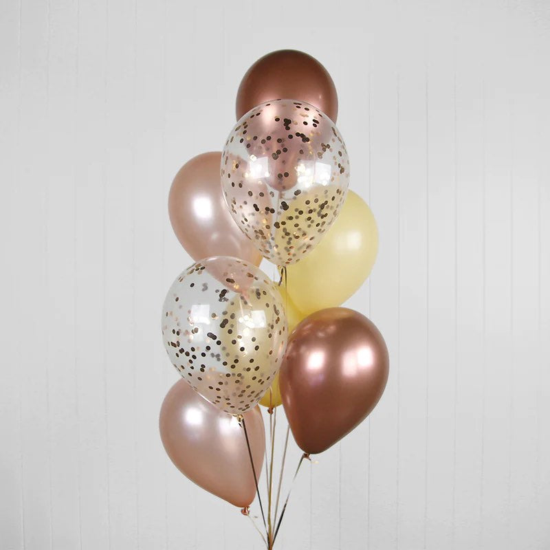 Bronze of Love Balloon 8pc Bouquet