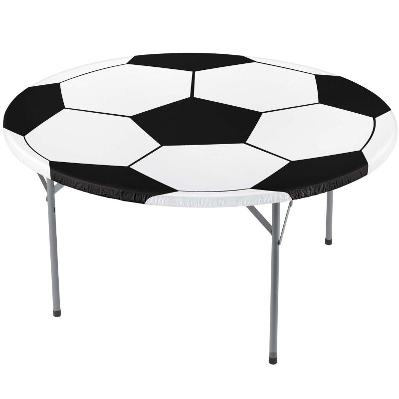 Soccer Round Elastic Plastic Tablecloth
