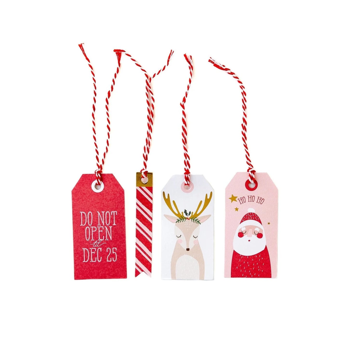 Christmas Gift Tag Set, 4 Each of 4 Designs, Santa Gift