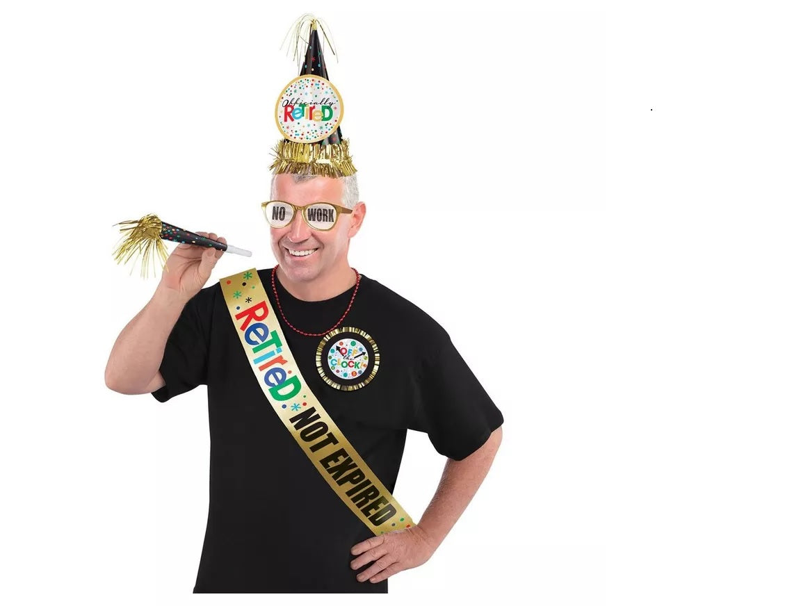 Happy Retirement Celebration Accessory Kit 6pc (Plastic Accessories)