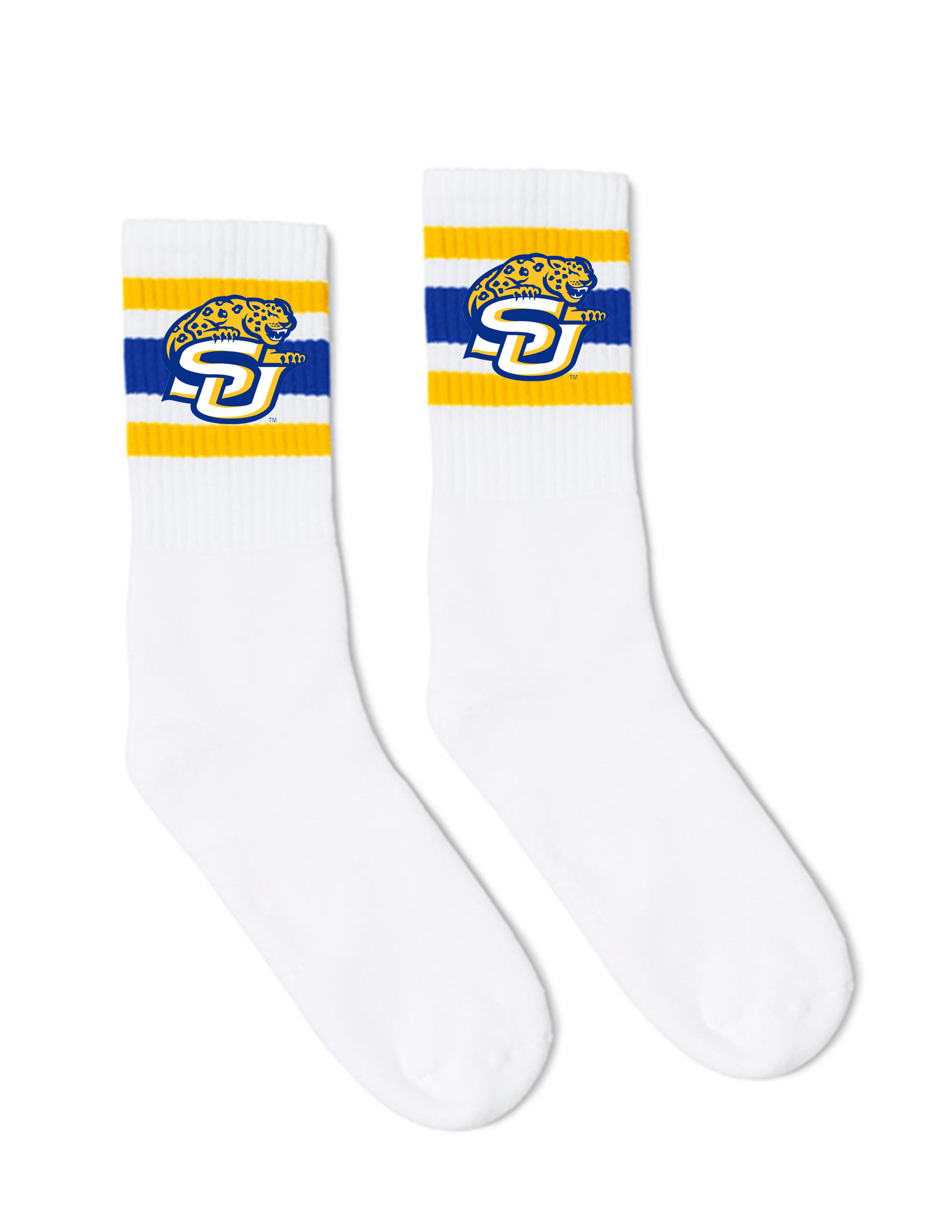 Gold/ Blue SU Jag Socks