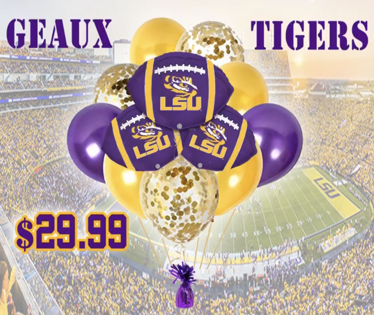 LSU Geaux Tigers Bouquet Deal