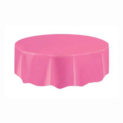 Round Solid Color Plastic 84'' Tablecovers