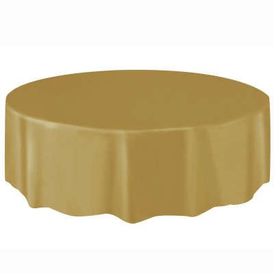Round Solid Color Plastic 84'' Tablecovers