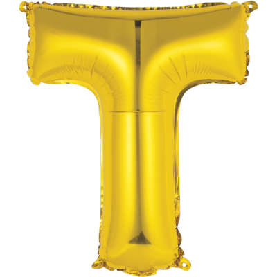Gold Letter Foil 14'' Air-Filled Balloon Letters
