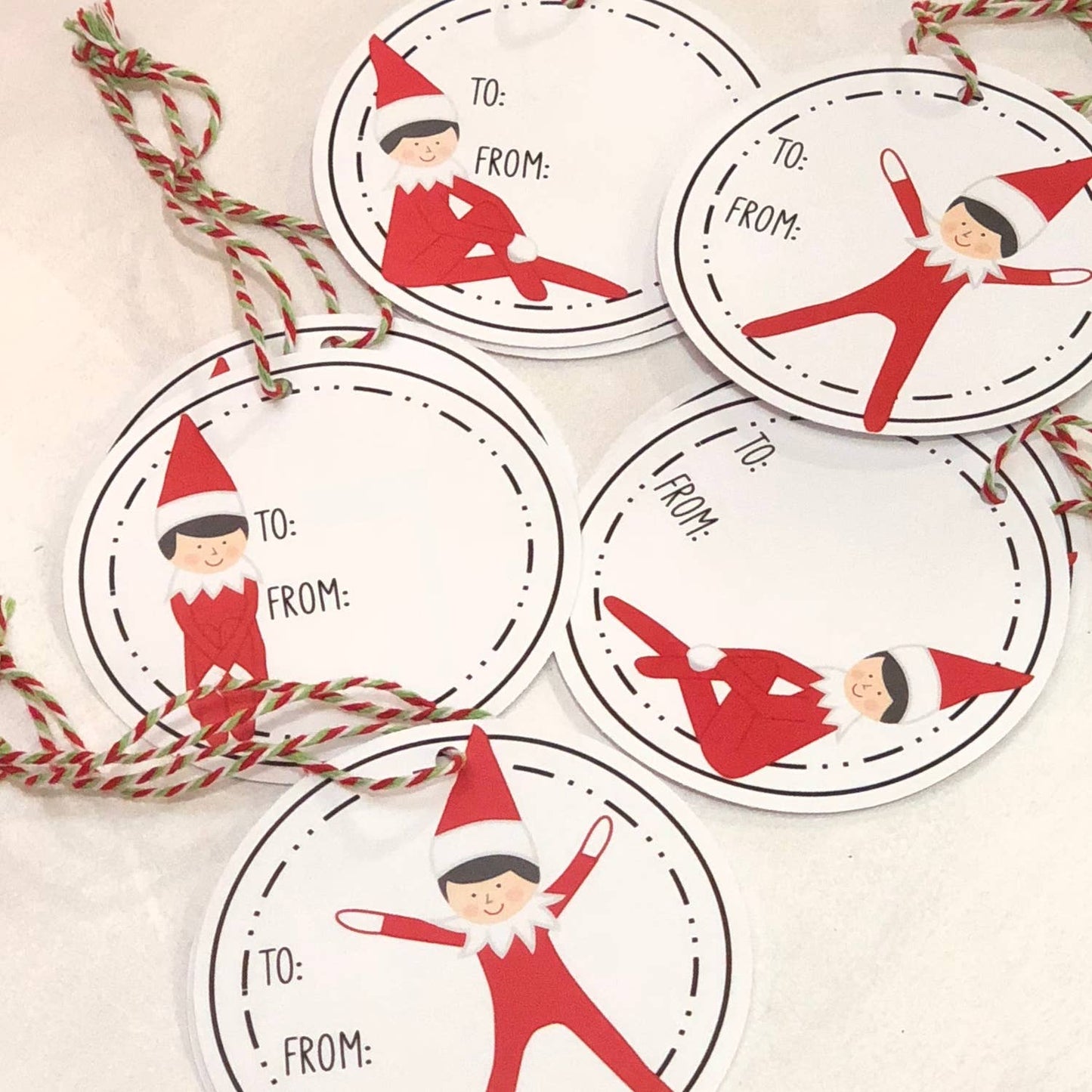 Elf on The Gift Tags