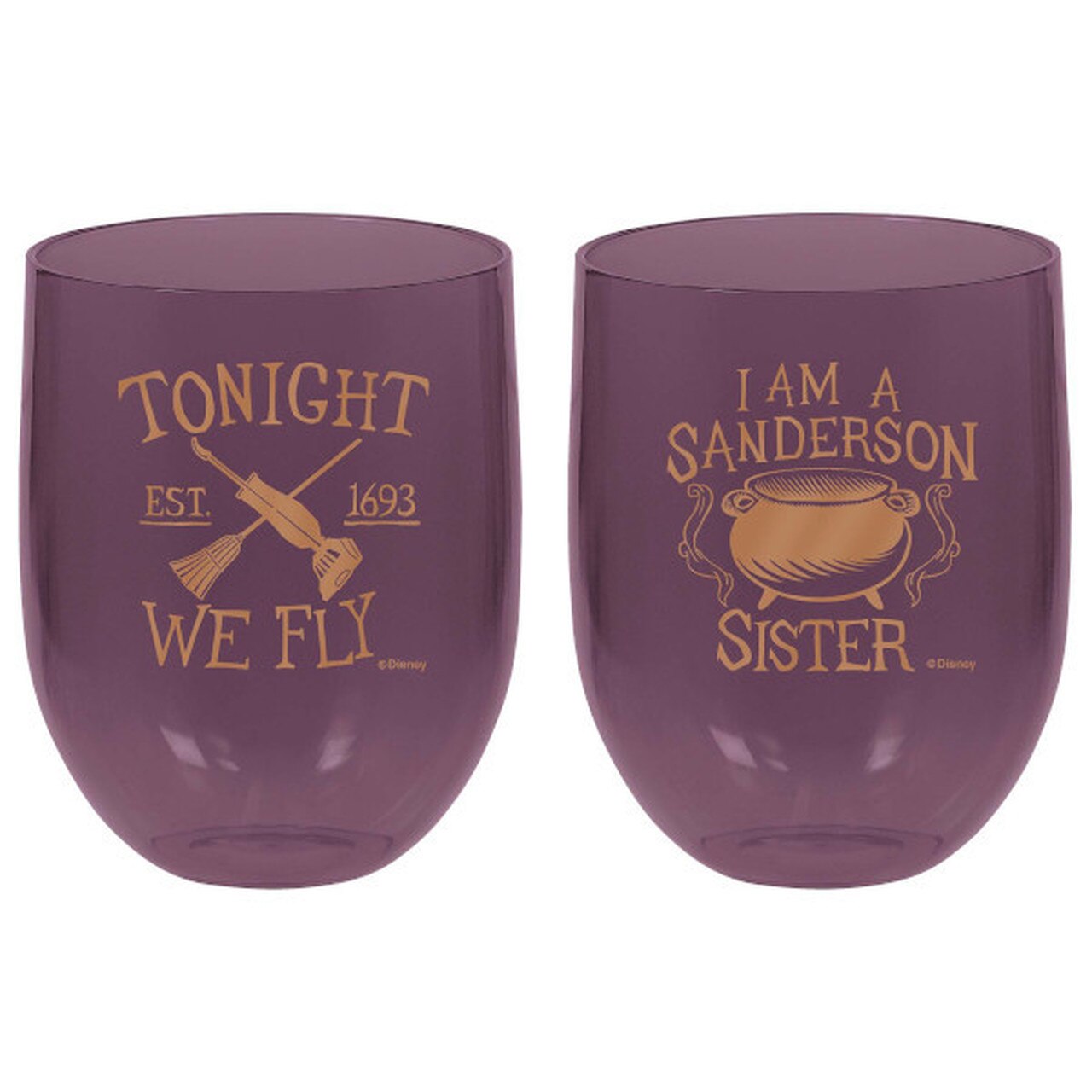 HOCUS POCUS STEMLESS DRINKING GLASSES*