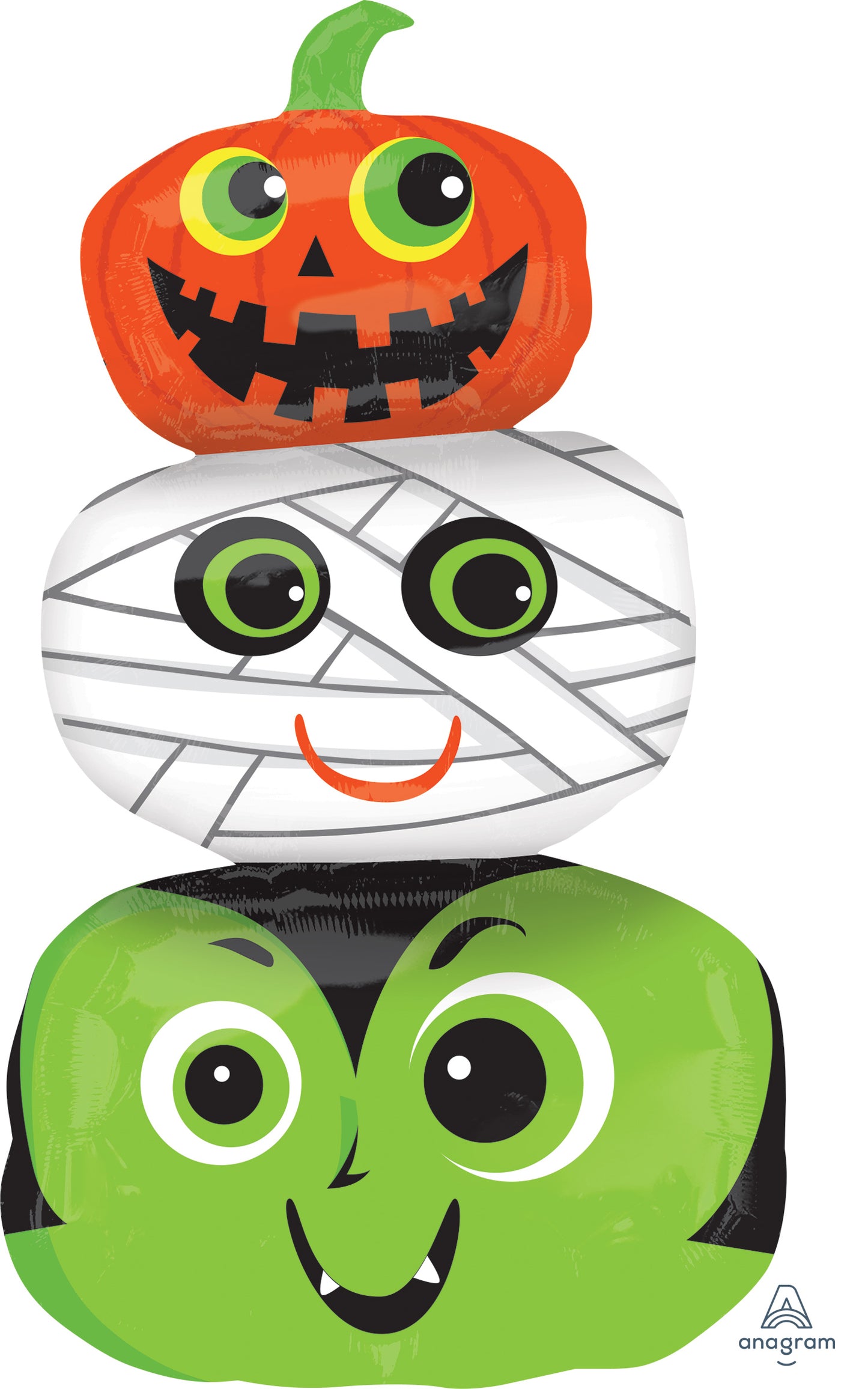 Giant Stacked Vampire, Mummy & Jack-o'-Lantern Balloon
