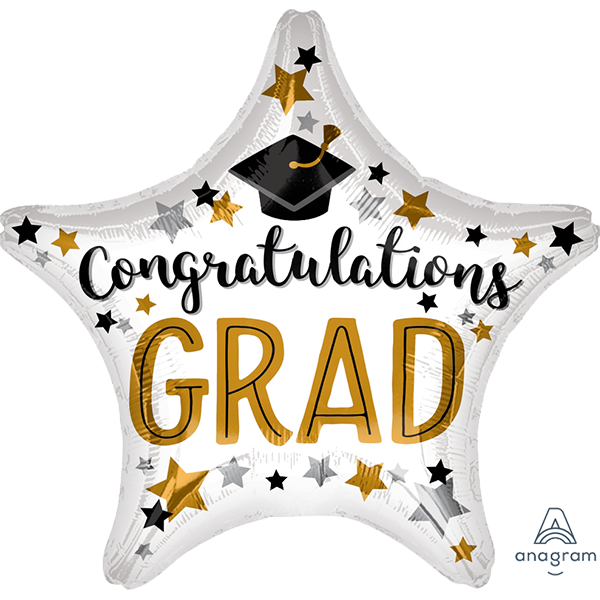 White & Gold Congrats Grad Star*