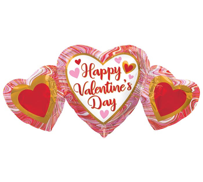 Pink Marble Hearts Balloon
