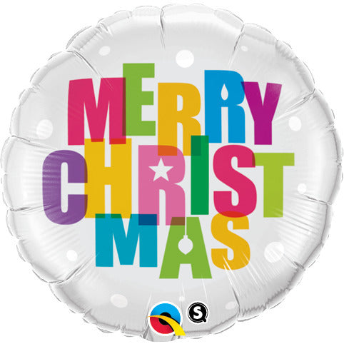 Merry Christmas Colors, 18” Balloon*
