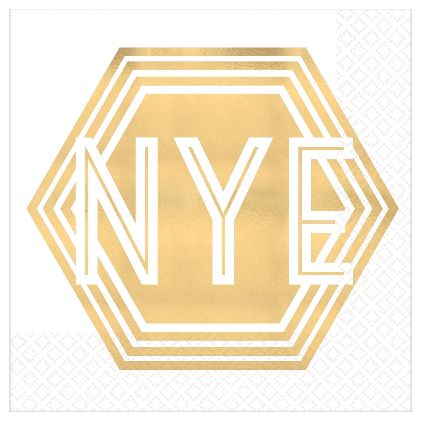 Metallic Gold NYE Hexagon Beverage Napkins 16ct*