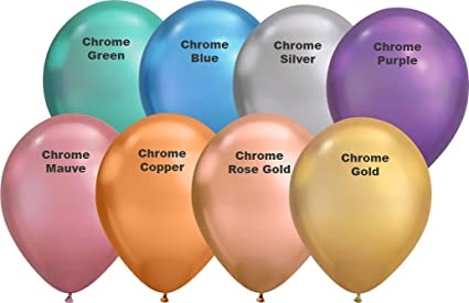 Helium Filled Chrome 11'' Latex Balloons