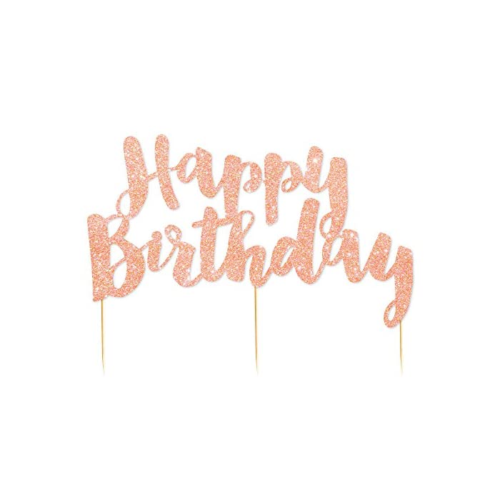 Birthday Rose Gold Cake TOPPER illume